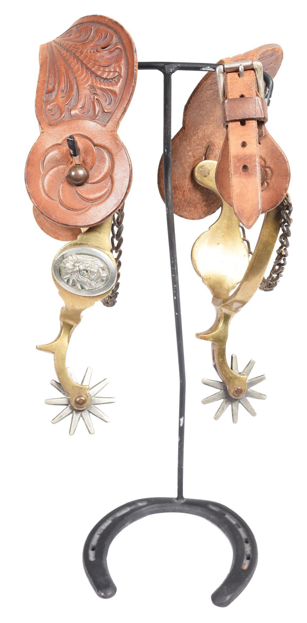 Buermann Marked Indian Head Bronze Spurs: Good condition.