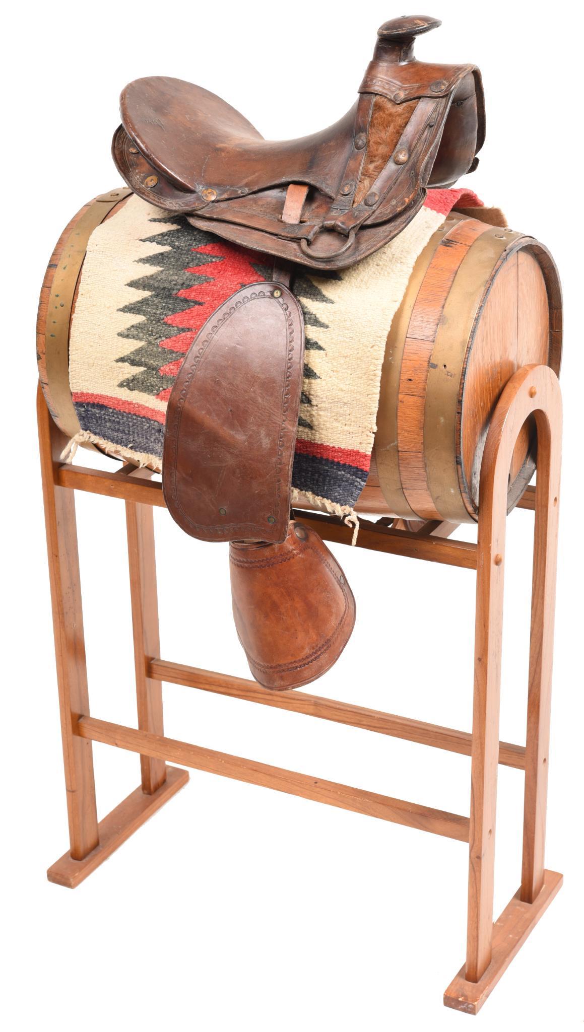 Circa 1860s-70s Saddle: This piece is early, and in great condition. 9".