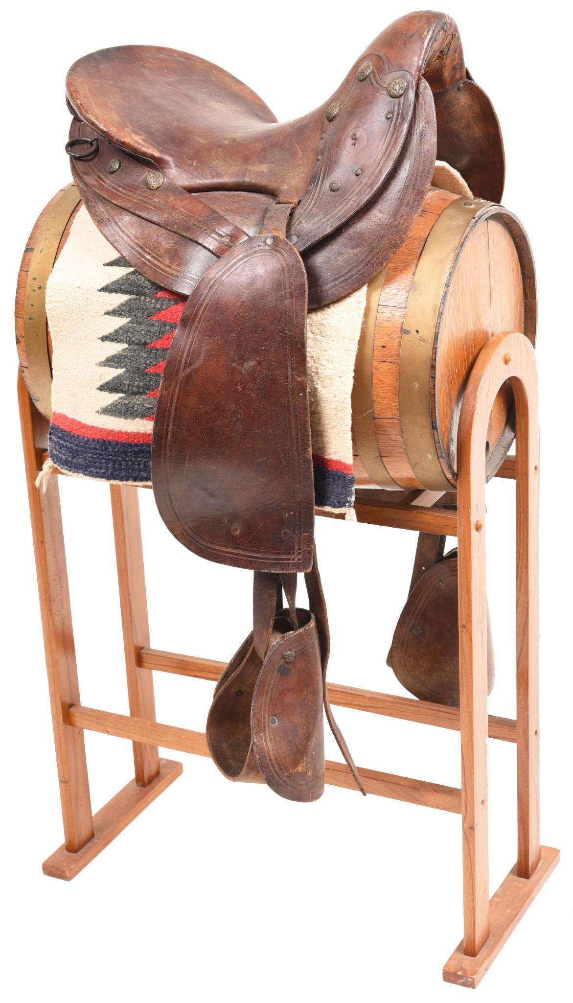 Circa 1860-70s Muley Saddle: This piece for its age is in very Good condition. 13".