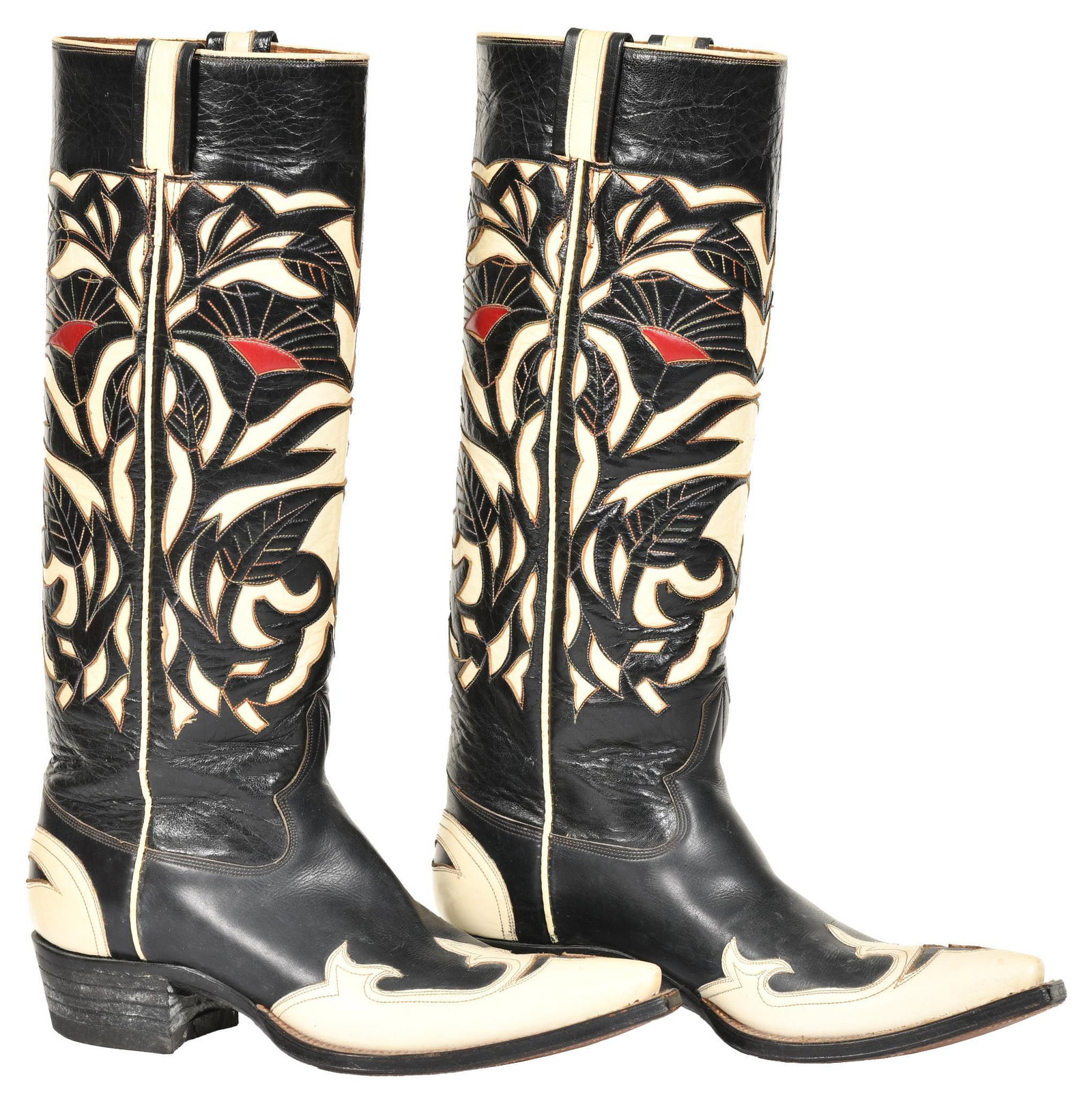 Mid To Late 1900's Boots: Butterfly design, and size 9. Good condition.