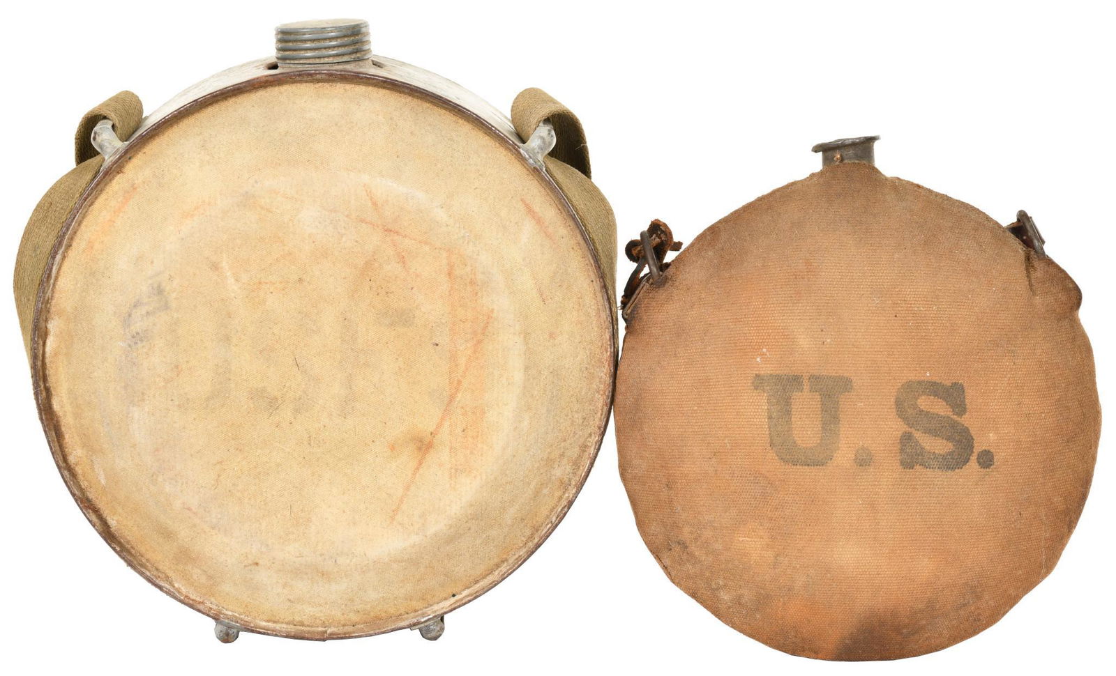 Lot Of 2 Antique Civil War Era Canteens (1 of 1)