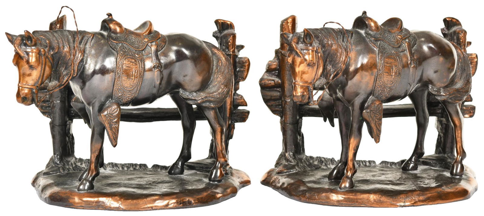 Vintage Bronze Horse Bookends (1 of 1)