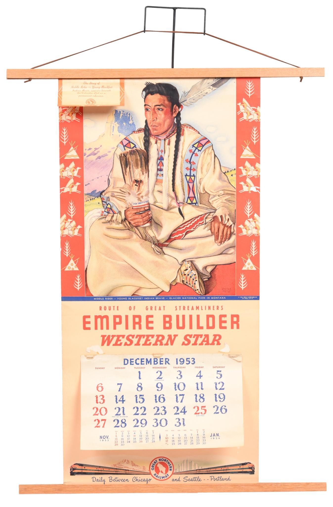 Vintage 1953 Route Of Great Streamliners Calendar (1 of 1)