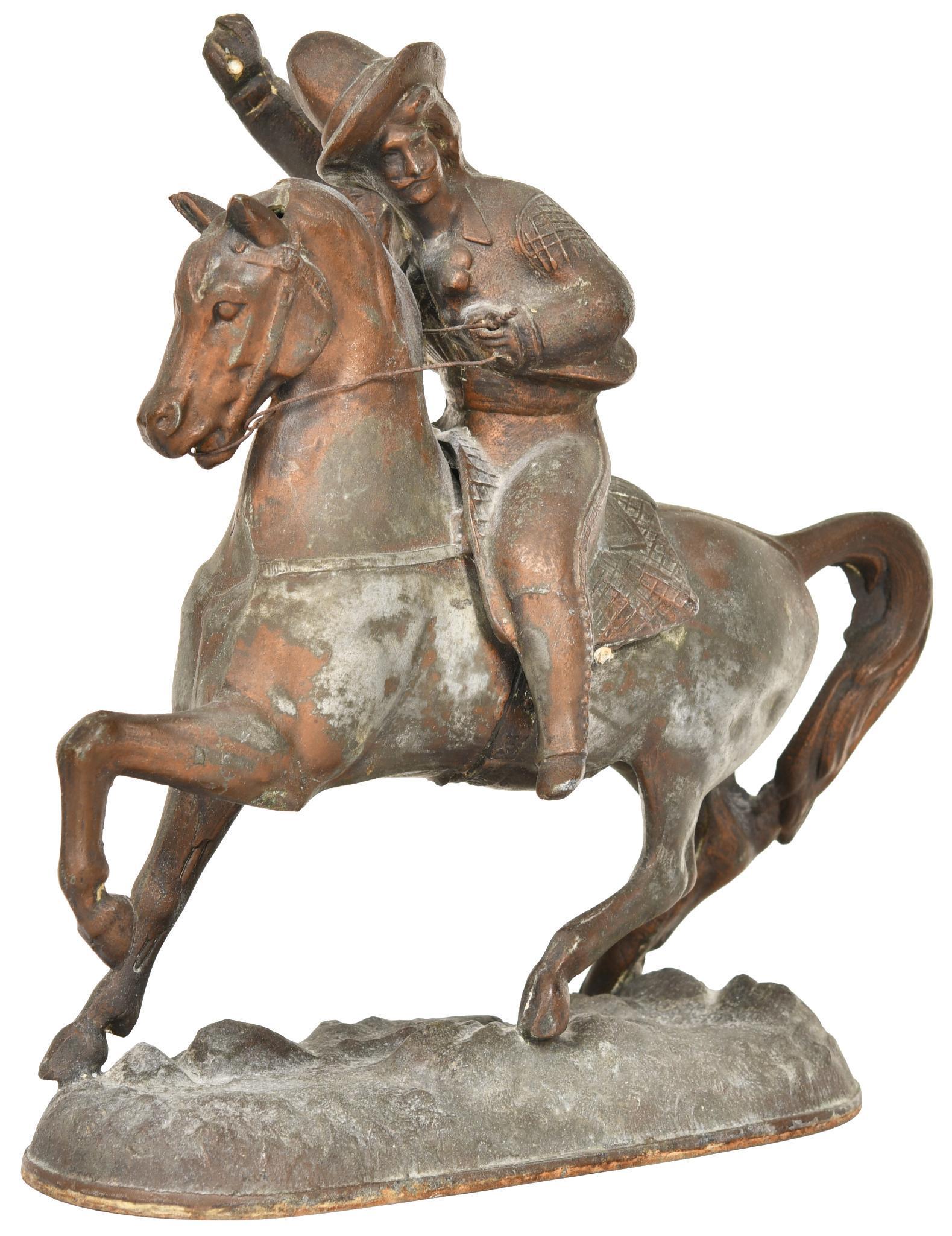 Antique Buffalo Bill Cast Metal Statue (1 of 1)