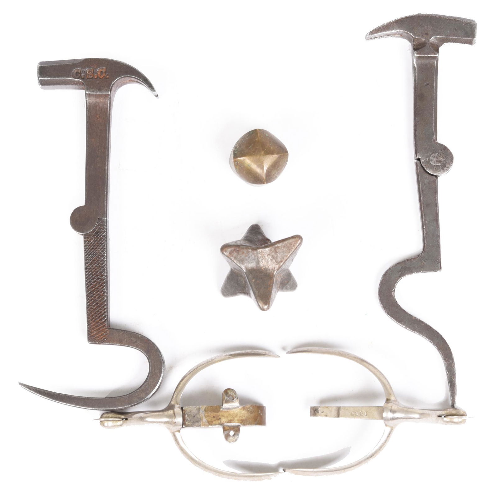 Lot Of Vintage Folding Horse Hoof/Pick Hammer And Pair (1 of 1)