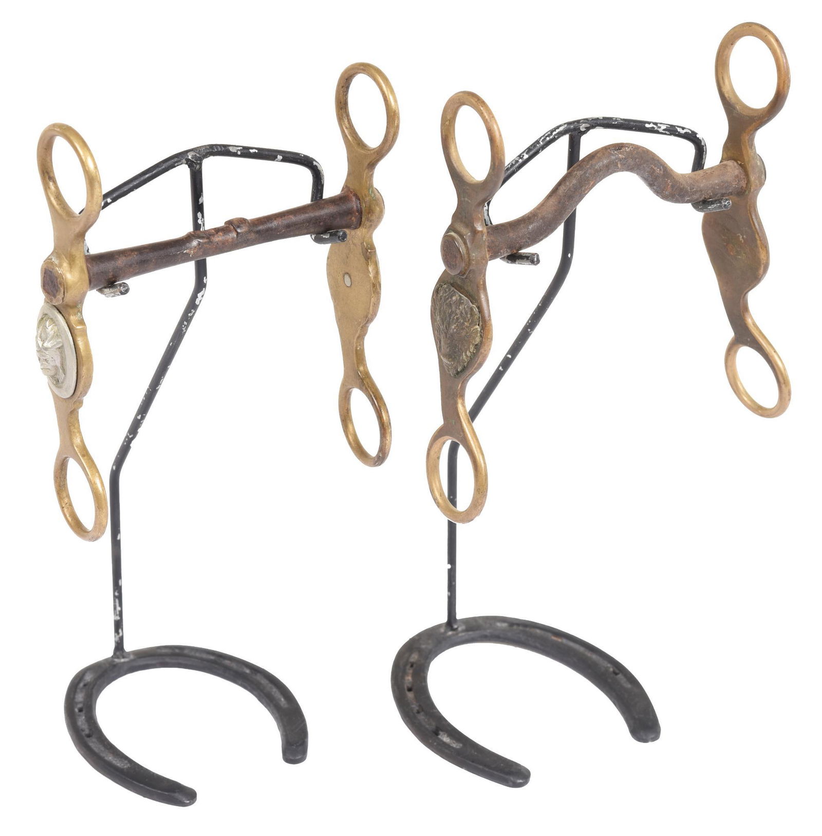 Lot Of 2 Burmann Bronze Bison And Indian Head Bits (1 of 1)