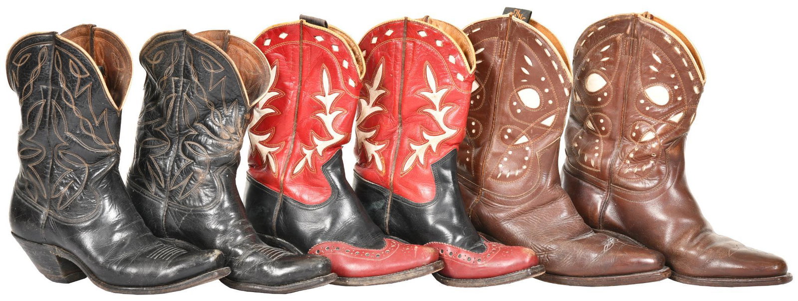 Lot Of 3 Pairs Of Boots: Acme Brand, Nocono Brand, Goding Brand, all in good condition