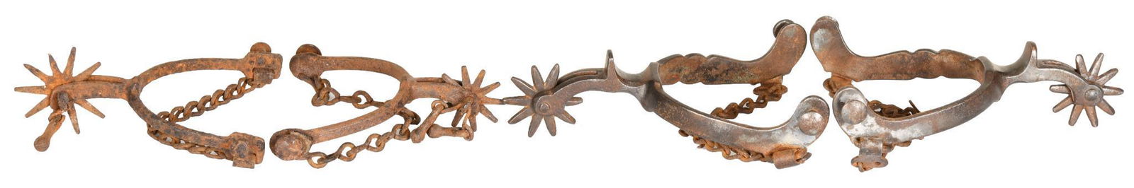 Lot Of 2 Unmarked Buermann Iron Spurs: Good condition.