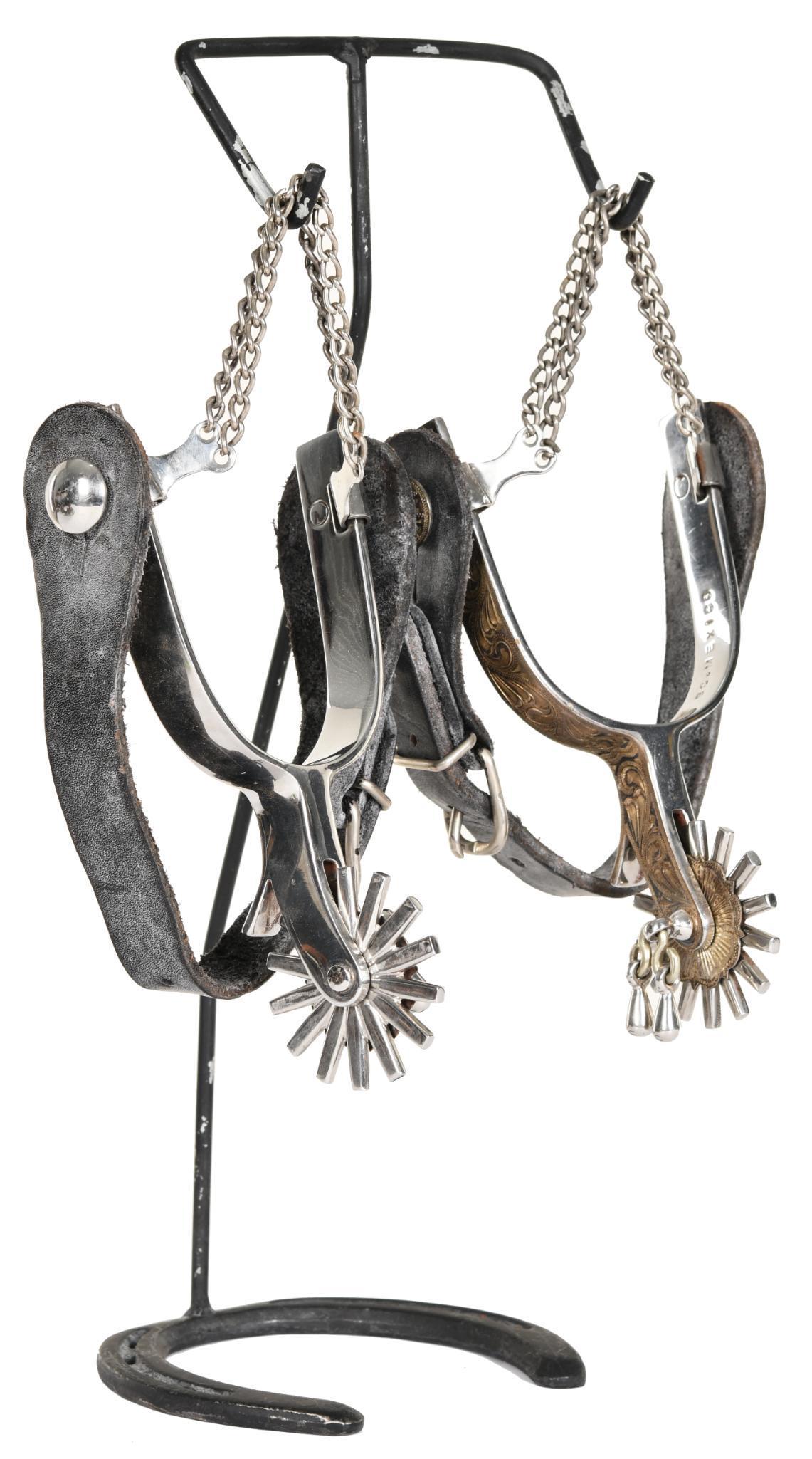 Silver Mounted Spurs: Marked Mexico, Good Condition
