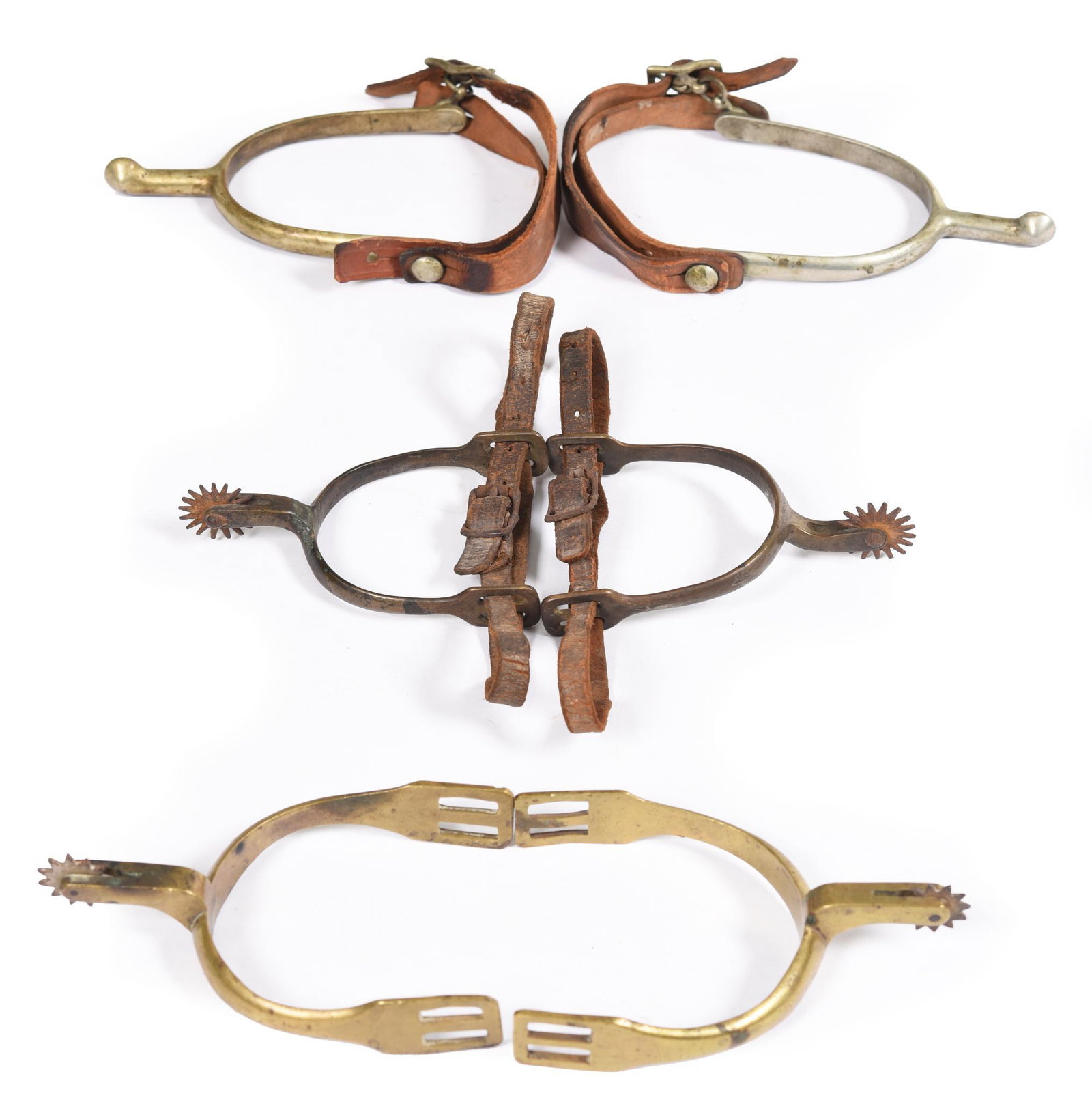 Lot Of 3 Pairs Of Military Spurs: Good condition