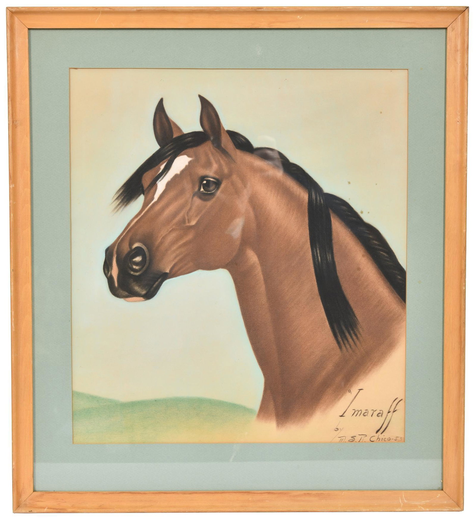 Vintage Painting of "Imaraff" by "M.S.R" "Chico-53": Vintage Painting of "Imaraff" by "M.S.R" "Chico-53", piece is in good condition.