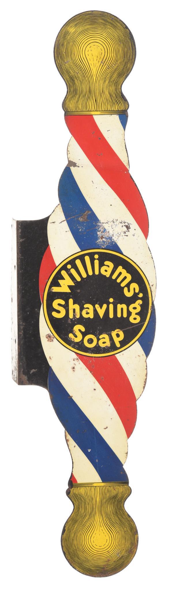 Williams' Shaving Soap Barber Pole Style Metal Sign (1 of 2)