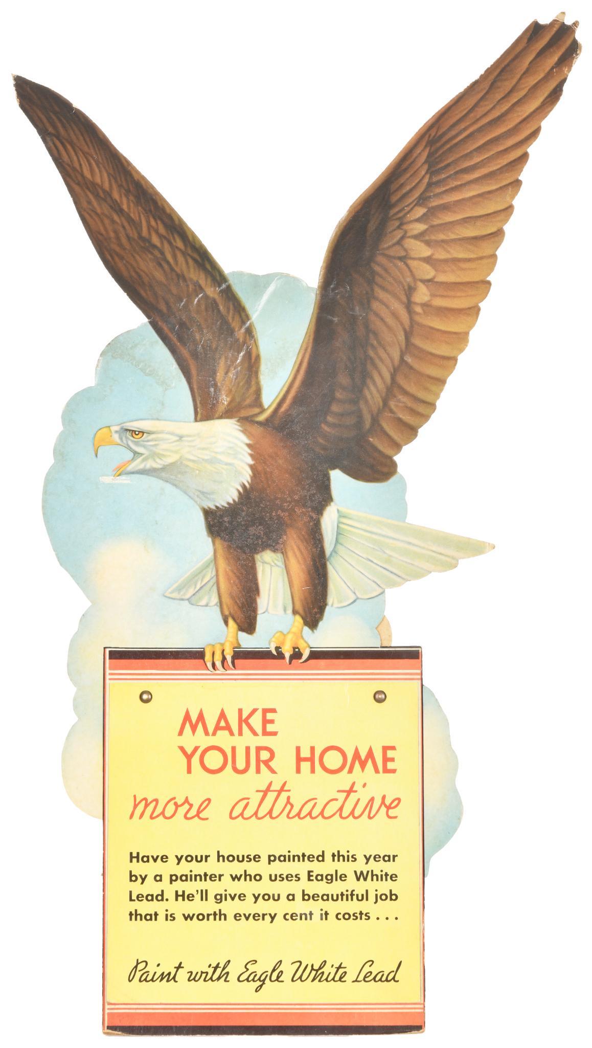 Eagle White Lead Paint Eagle Cardboard Sign (1 of 2)