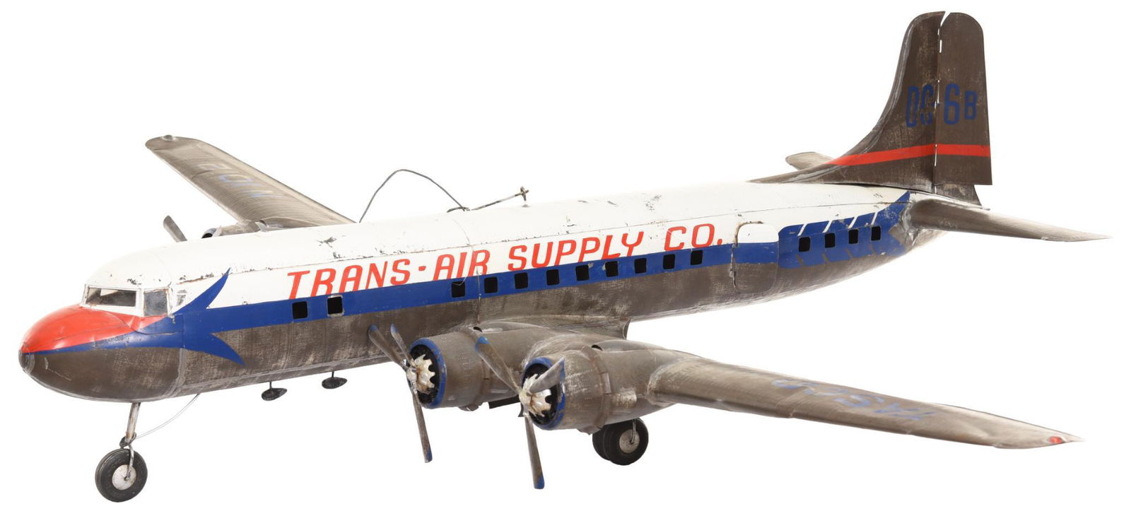 Trans-Air Supply Co. Large Metal Scale Model Of A DC-6B (1 of 4)