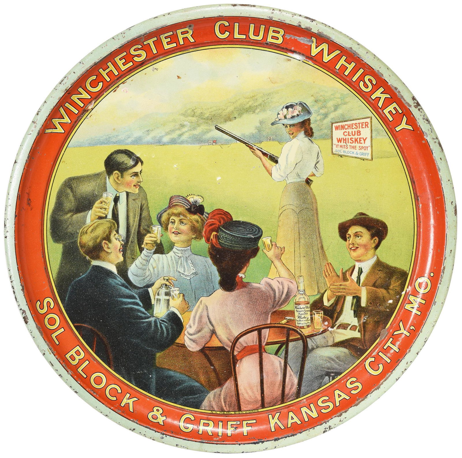 Winchester Club Whiskey Metal Serving Tray (1 of 2)