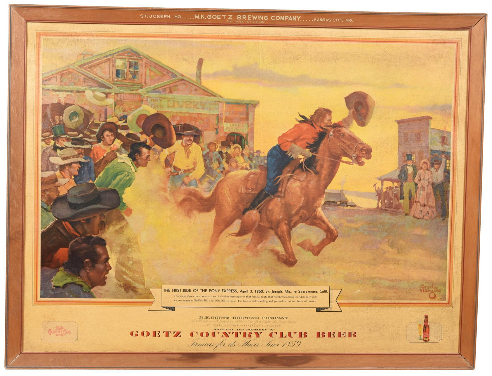 Goetz Country Club Beer "First Pony Express" Poster (1 of 2)