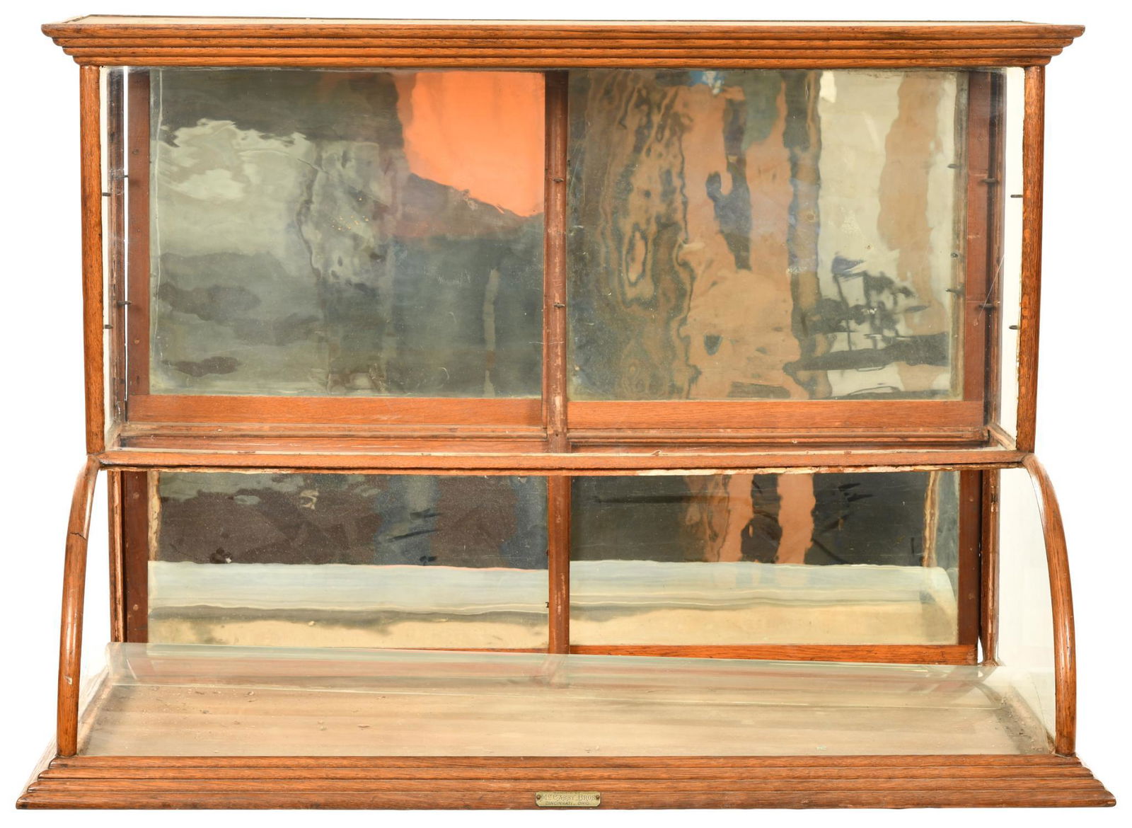 Oak Curved Front w/Tower Back Countertop Show Case (1 of 3)