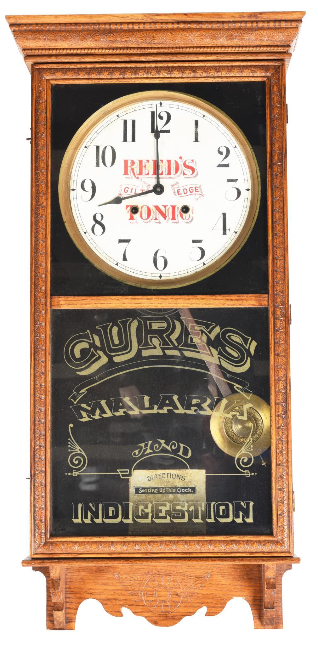 Reed's Tonic "Gilt Edge" Oak Regulator Clock Baird (1 of 3)