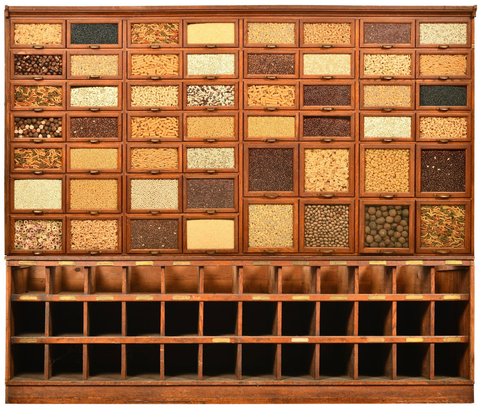 Large Oak Warren Dry Goods Store Display Cabinet (1 of 7)