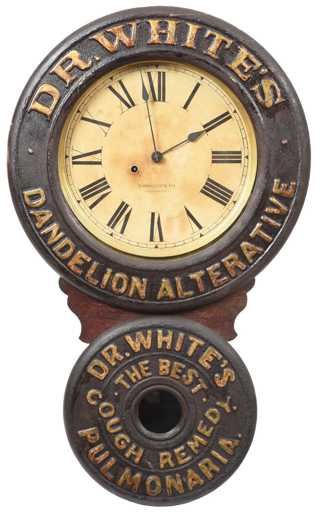 Dr. Whites Dandelion Alterative "Cough Remedy" Ad Clock (1 of 2)