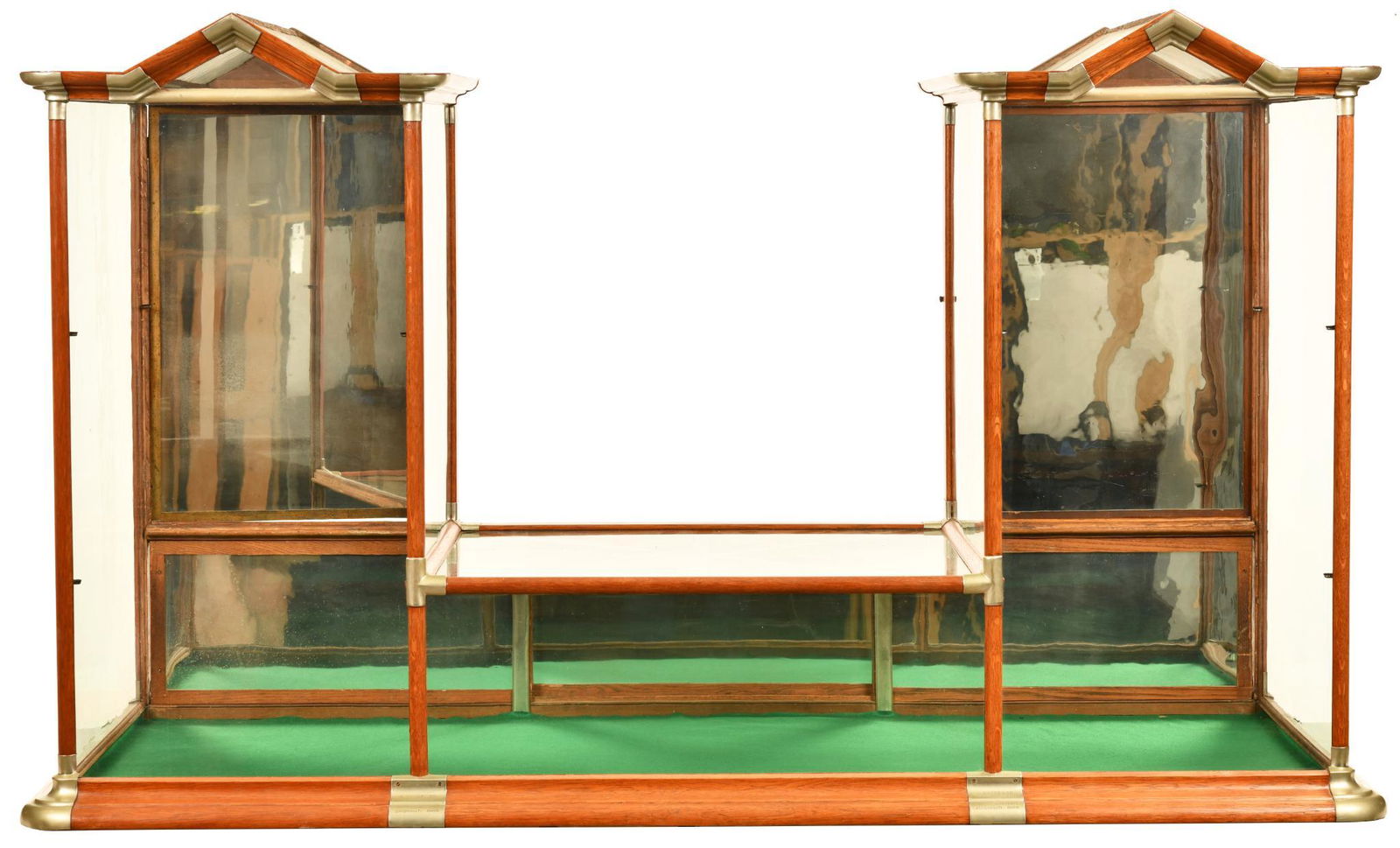 Oak Show Case w/Double Cathedral Top End Towers (1 of 3)