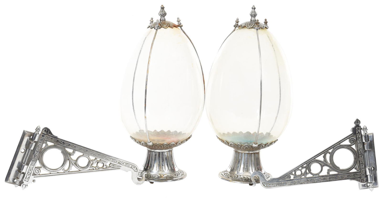 2-Large Glass Apothecary Tear Drop Jars w/Ornate (1 of 1)