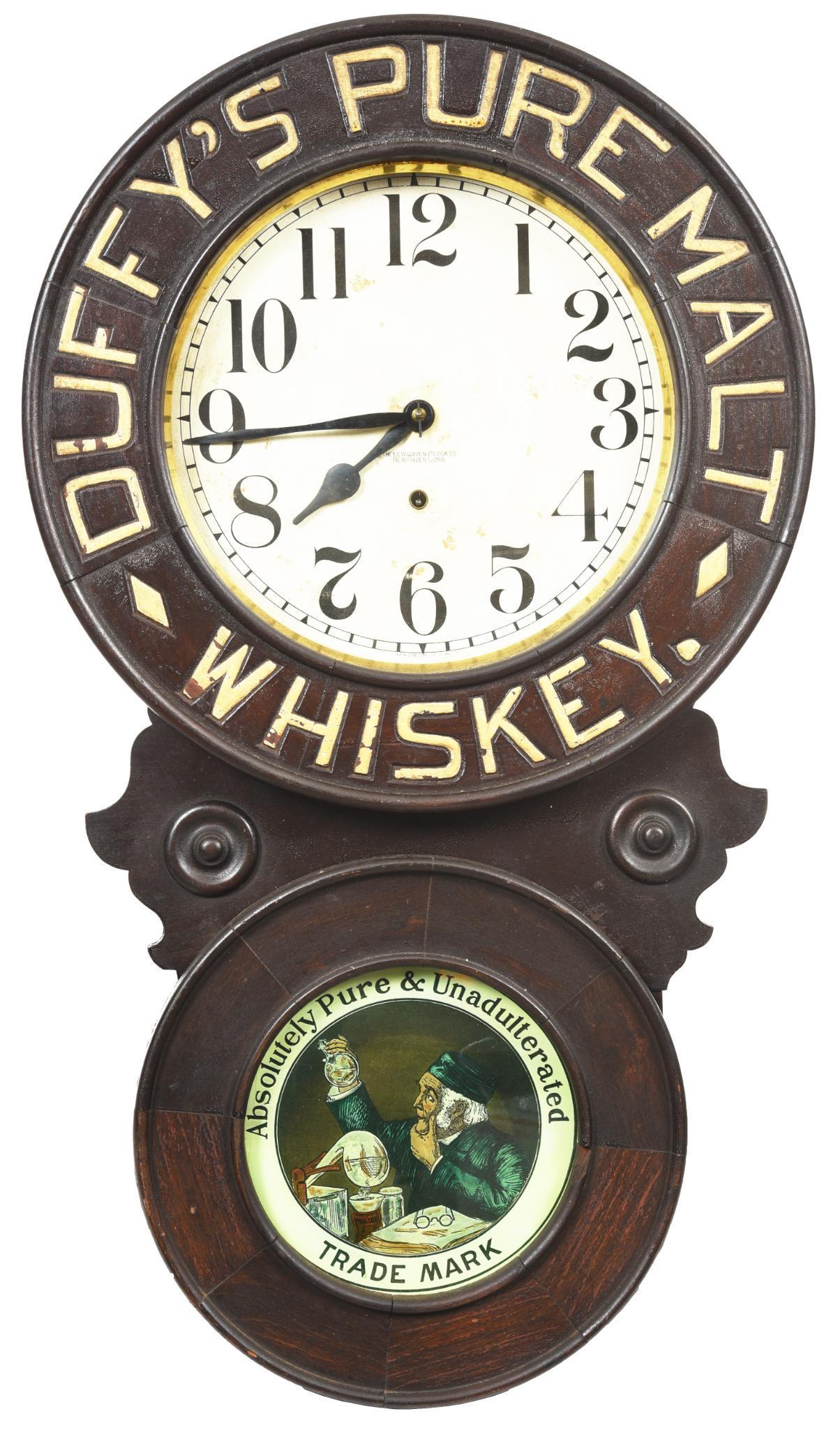 Duffy's Pure Malt Whiskey Advertising Clock (1 of 2)