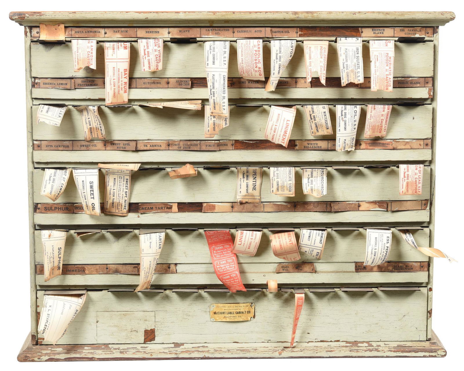 Oak Drug Store Counter-Top Bottle Label Dispenser (1 of 2)