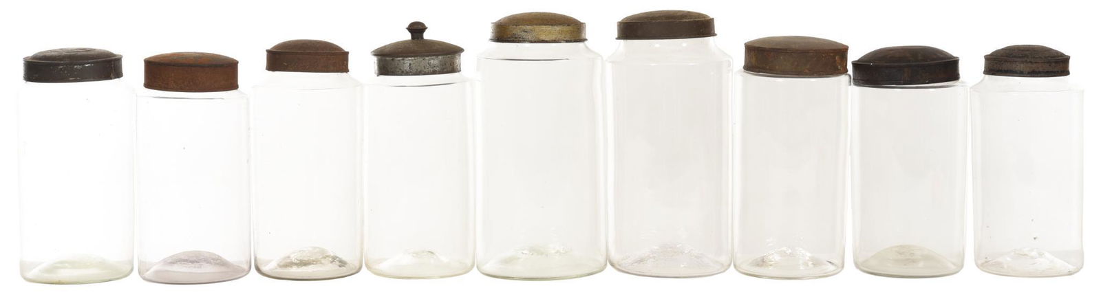 9-Handblown Apothecary Jars w/Metal Lids (1 of 1)