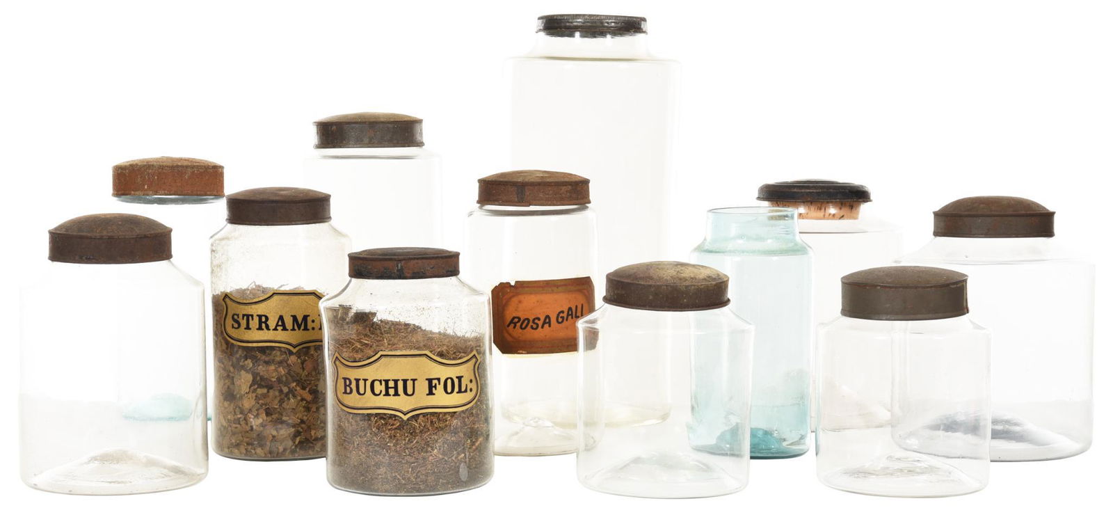 12-Handblown Apothecary Jars w/Metal Lids (1 of 1)