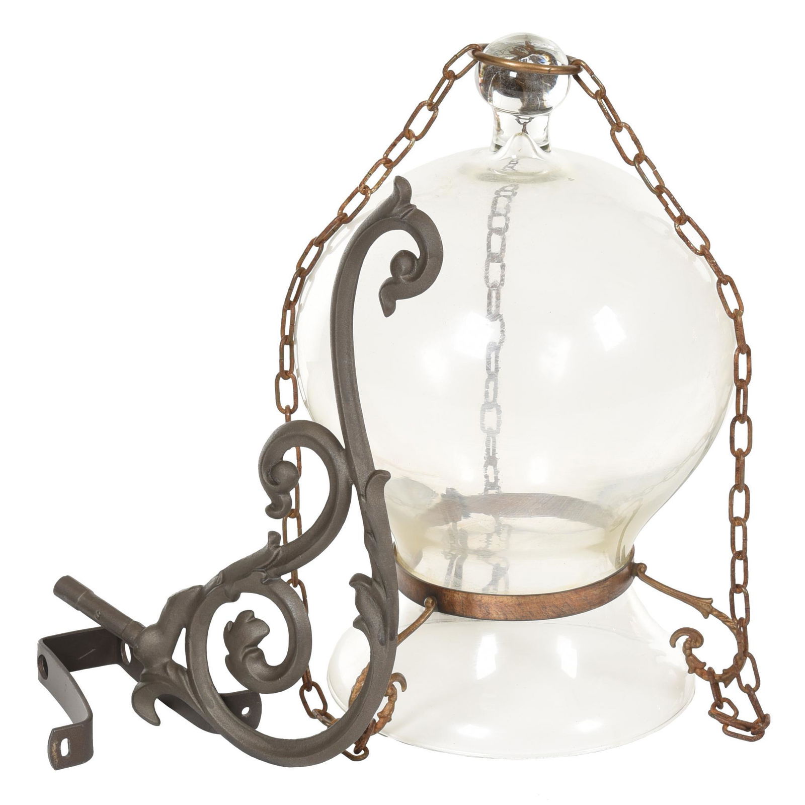 Small Hanging Apothecary Glass Jar With Metal Bracket (1 of 1)
