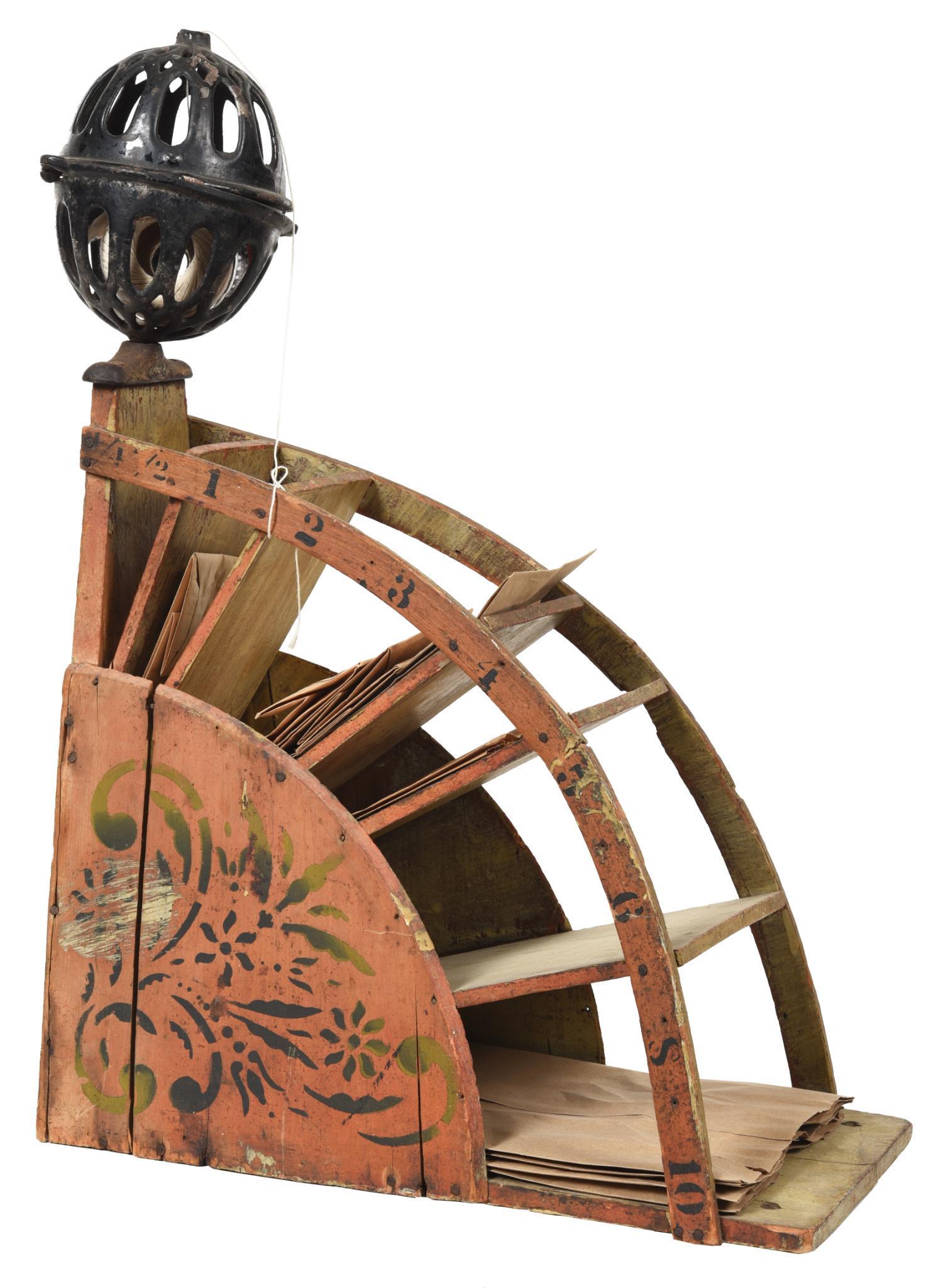 Countertop Wooden Bag Holder w/Cast Iron String Holder (1 of 2)