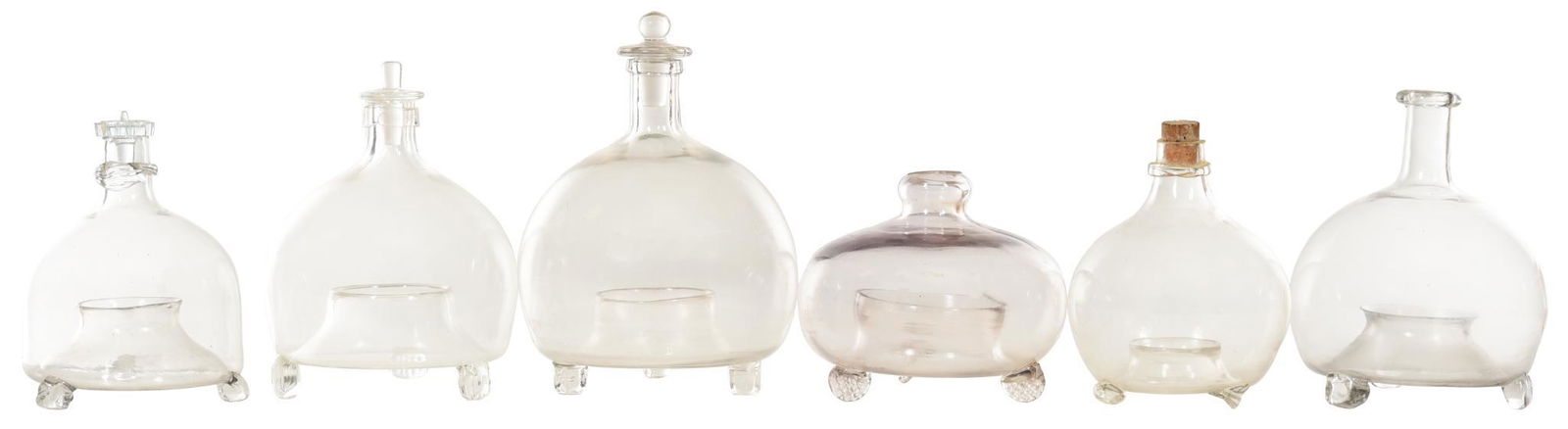 6-Clear Handblown Glass Fly Traps (1 of 1)