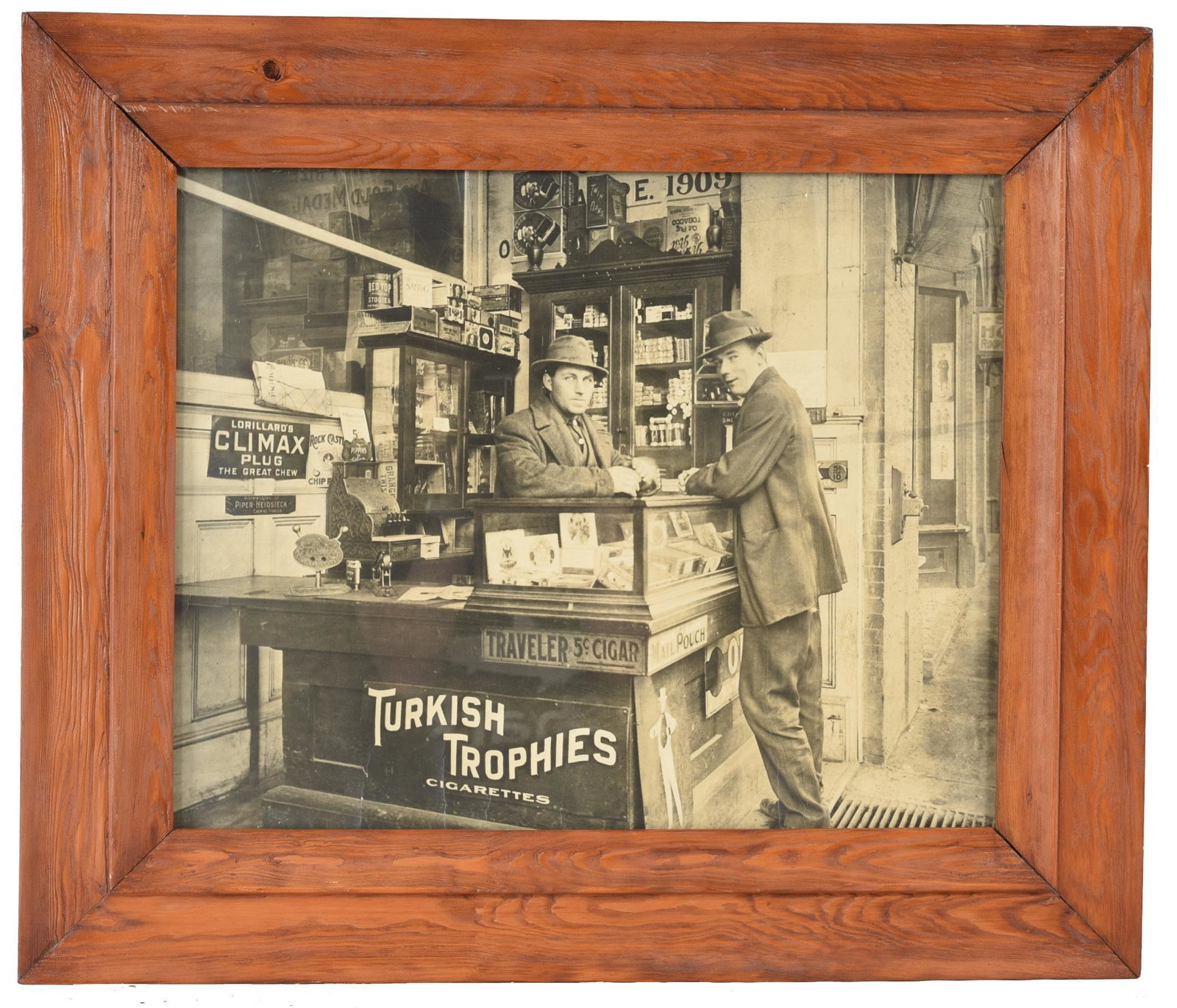 Turkish Trophies Printed Photo Sign: Paper sign, in good condition, shows some wear, 23"x27", rated 8