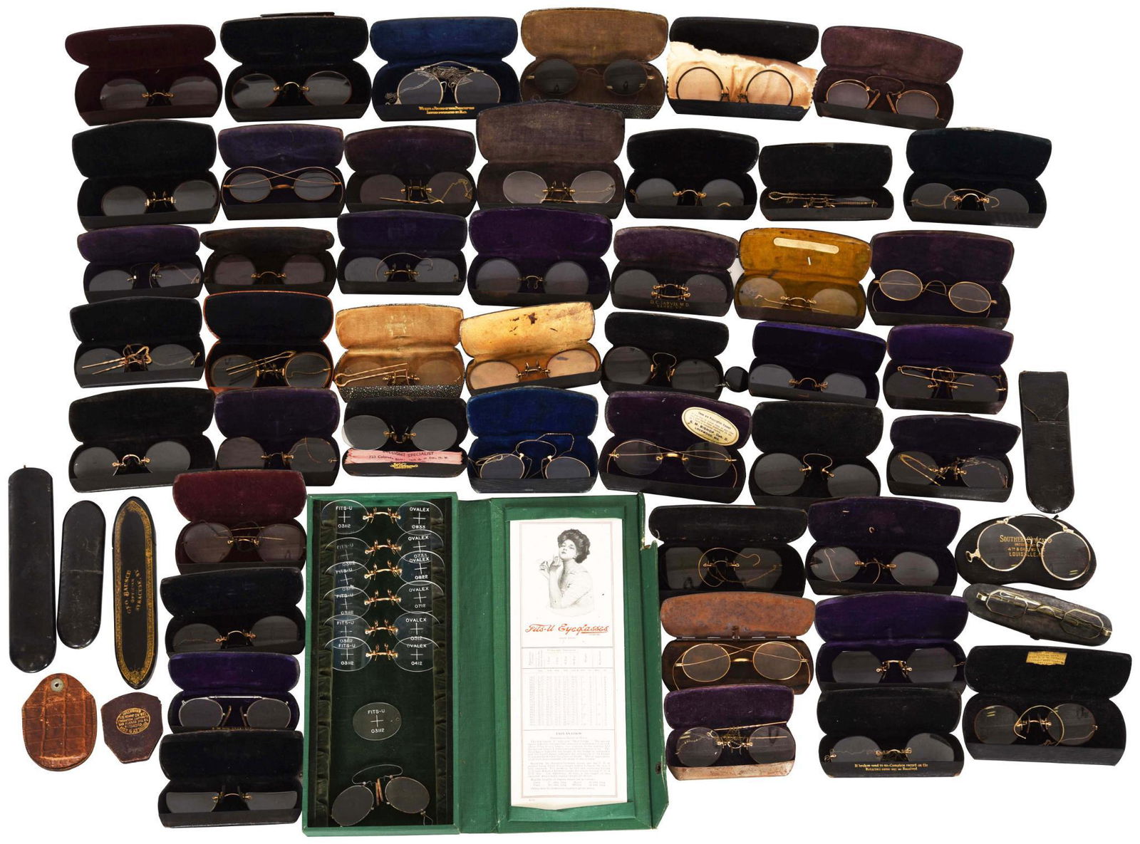 54 Early Eye Glass in Cases (1 of 1)