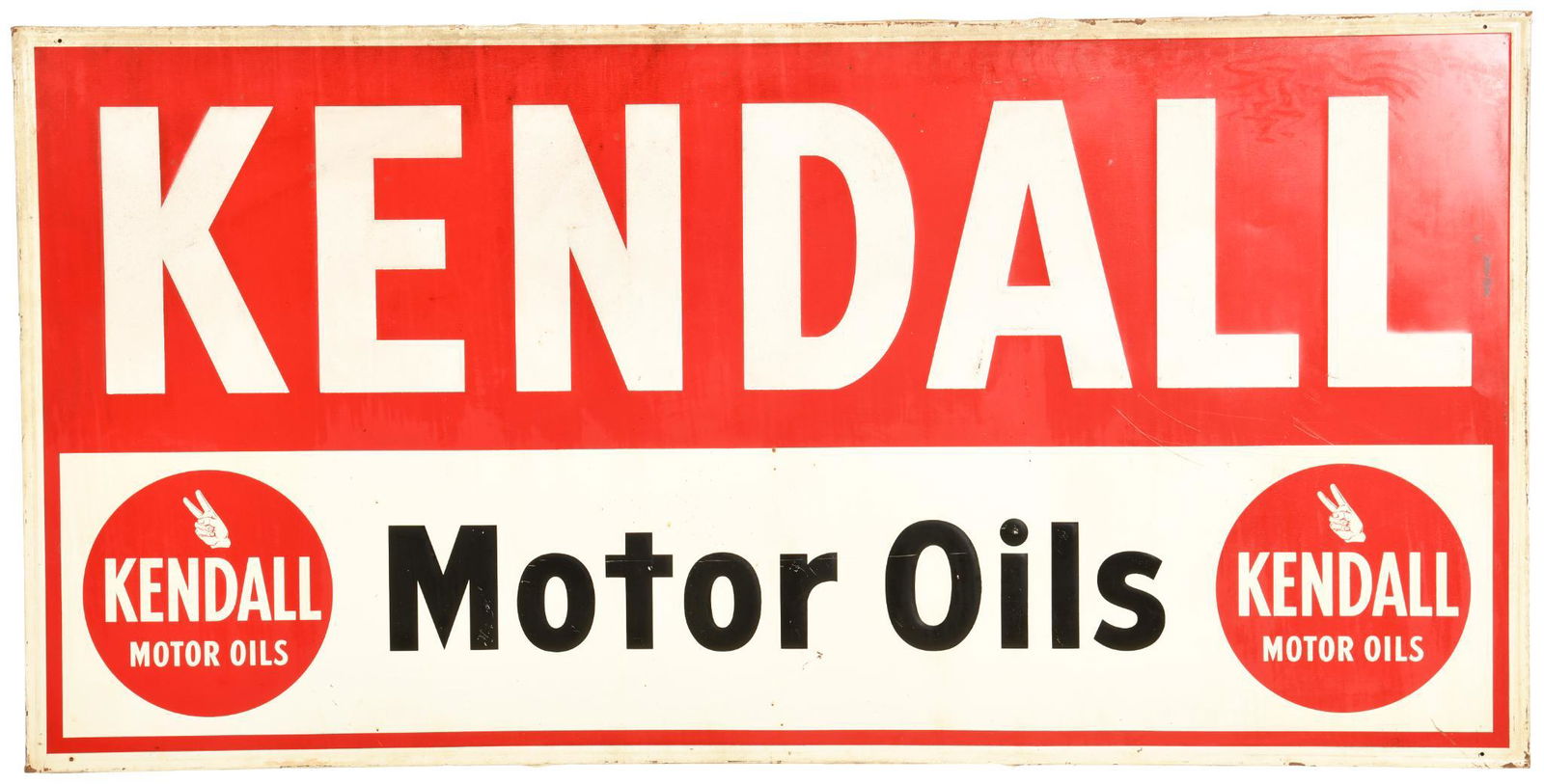 Kendall Motor Oil w/Two Logos Metal Sign (1 of 2)