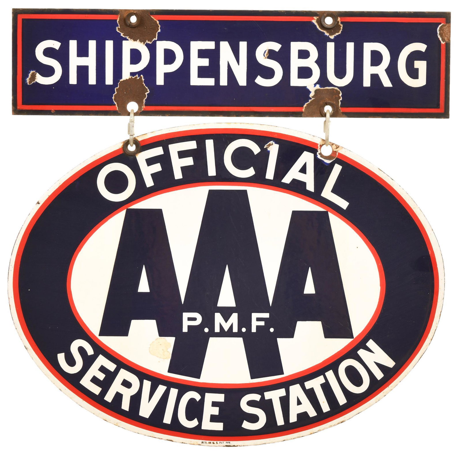 Shippensburg/Official AAA PMF Service Station Porcelain (1 of 2)