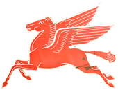 (Mobil) Pegasus Cookie Cutter Porcelain Sign (Left