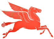(Mobil) Pegasus Cookie Cutter Porcelain Sign (Right