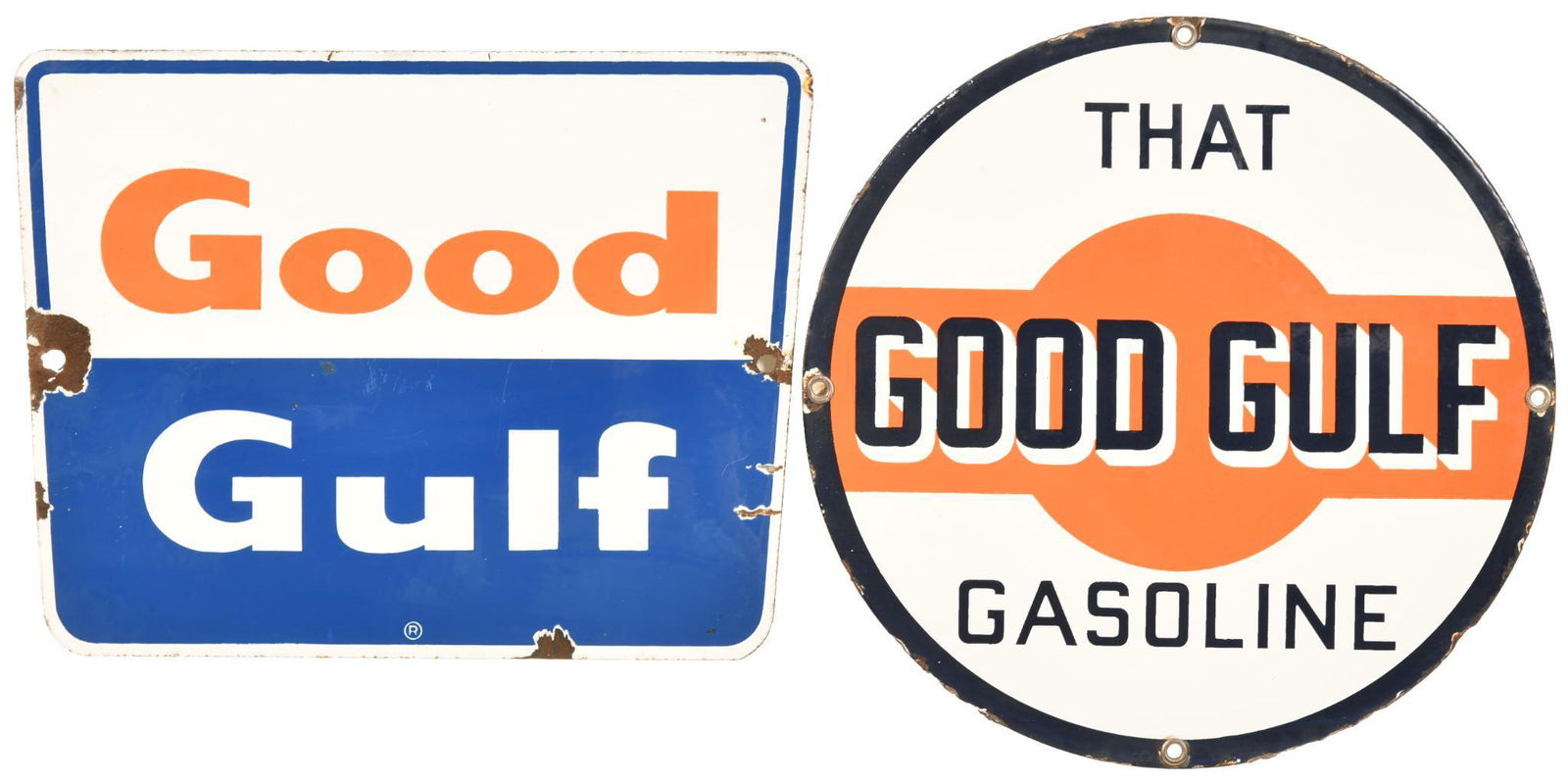 2-Good Gulf Porcelain Pump Signs (1 of 2)