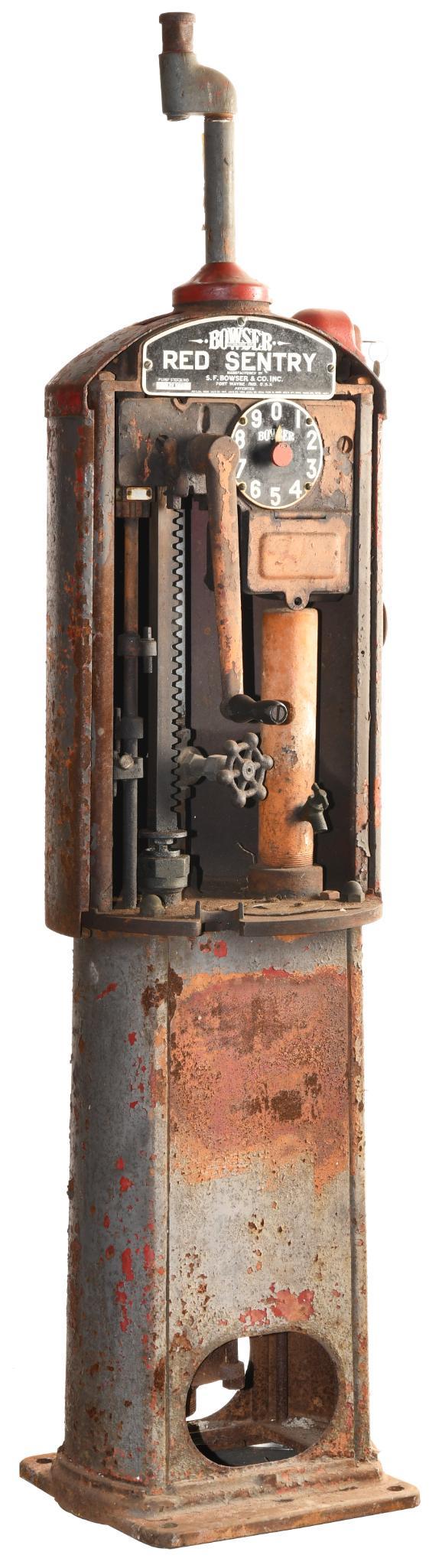 Bowser Red Sentry Curb Gas Pump (1 of 3)