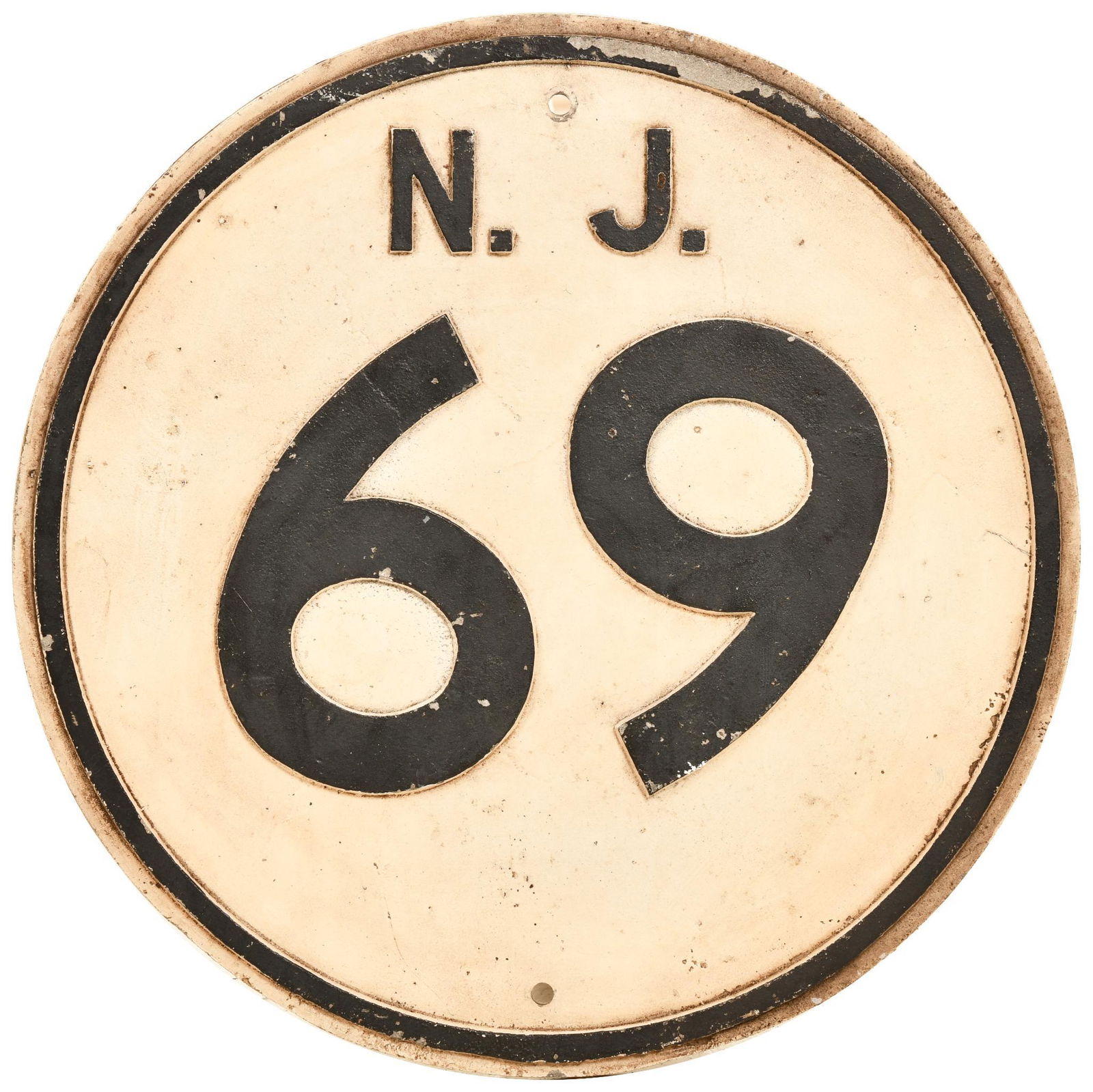 N.J. (New Jersey) Route 69 Metal Road Sign (1 of 2)