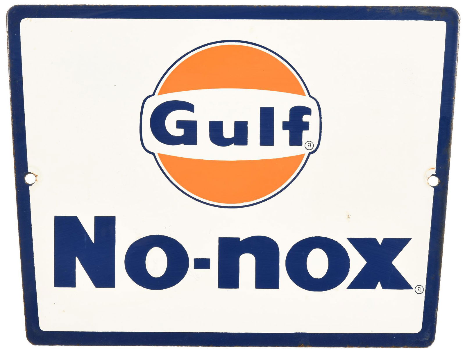 Gulf No-Nox Porcelain Pump Sign (1 of 2)