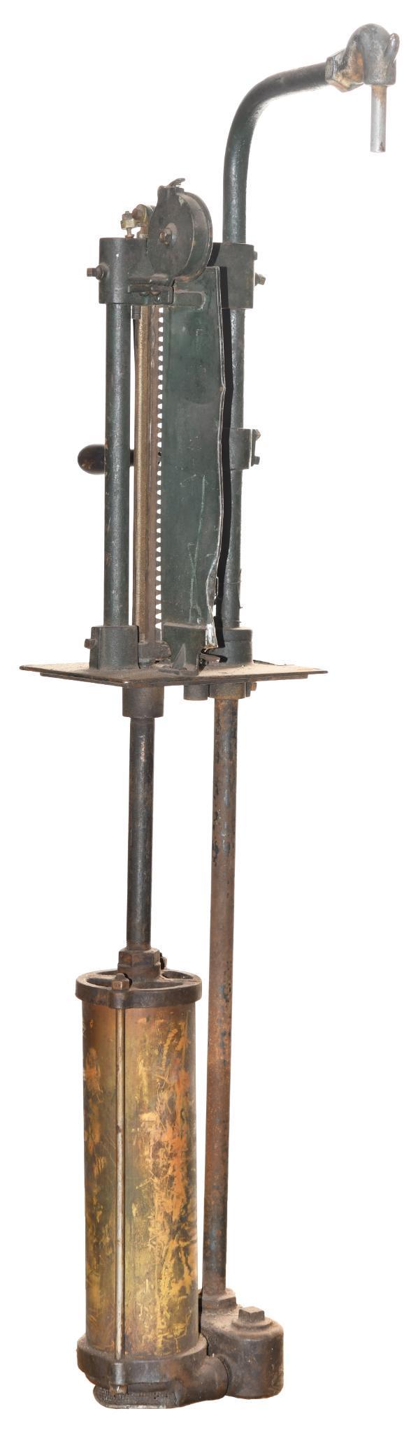 Pennsylvania Model #13 Oil Lubster Pump: The pump is free, in good condition, shows wear throughout, 57"T., rated 7.5
