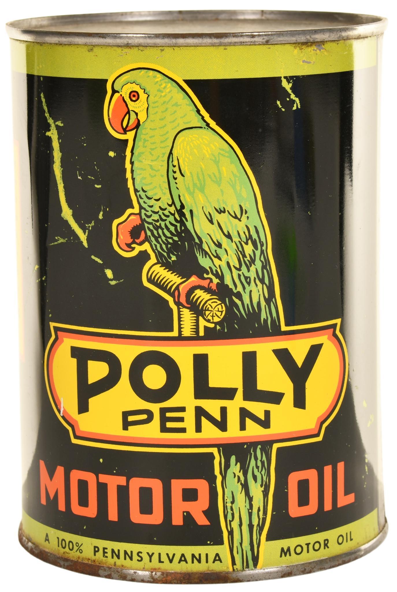 Polly Penn Motor Oil w/Logo One Quart Metal Can (1 of 3)