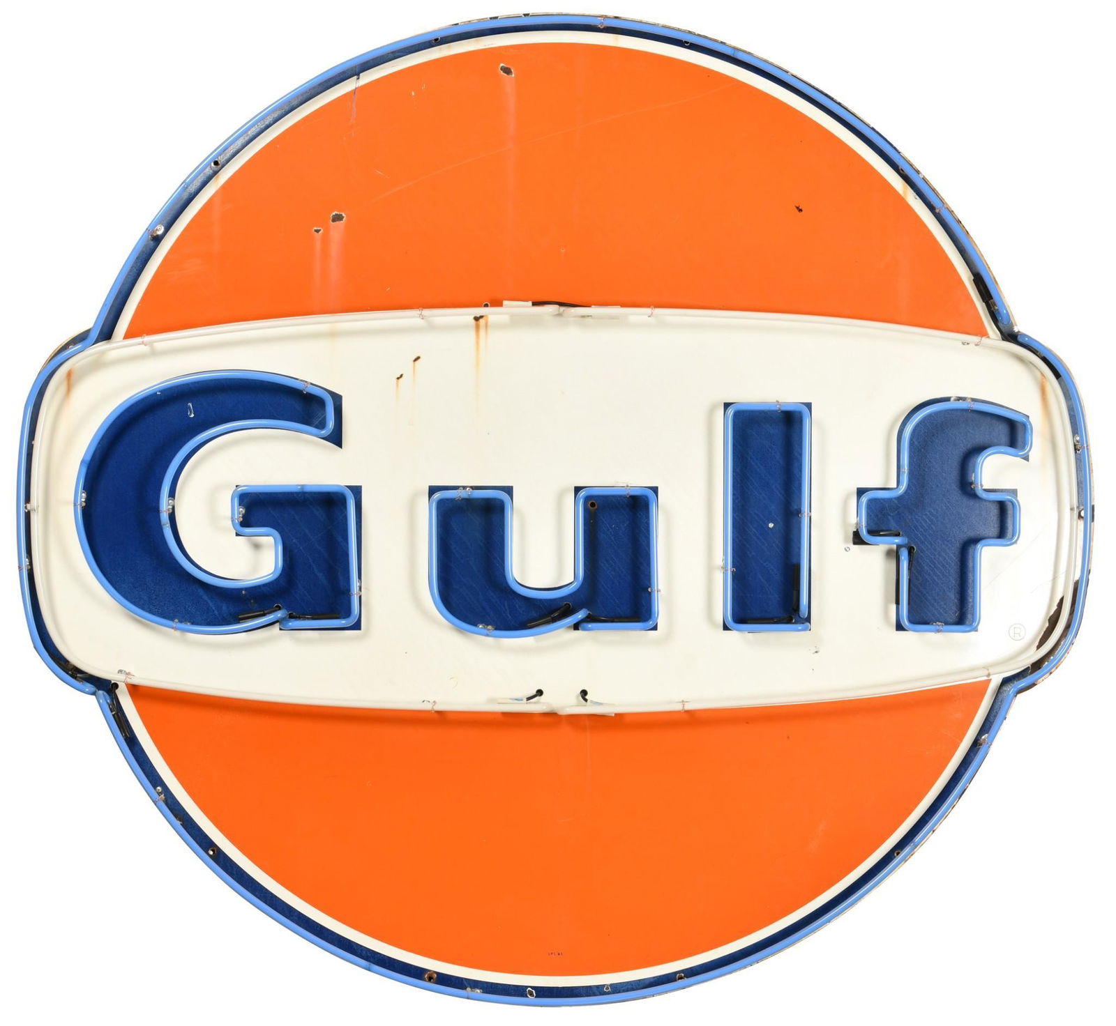 Gulf Winged Porcelain Identification Sign w/Neon Added (1 of 3)