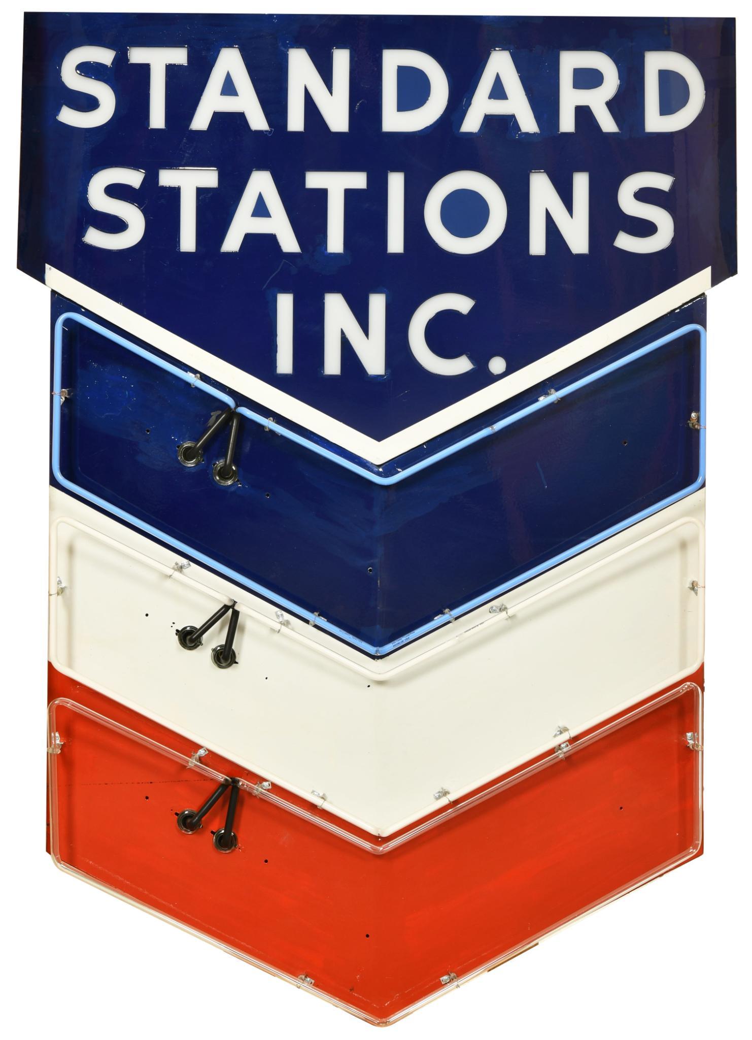 Standard Stations Inc. Porcelain Milk Glass/Neon Sign (1 of 3)