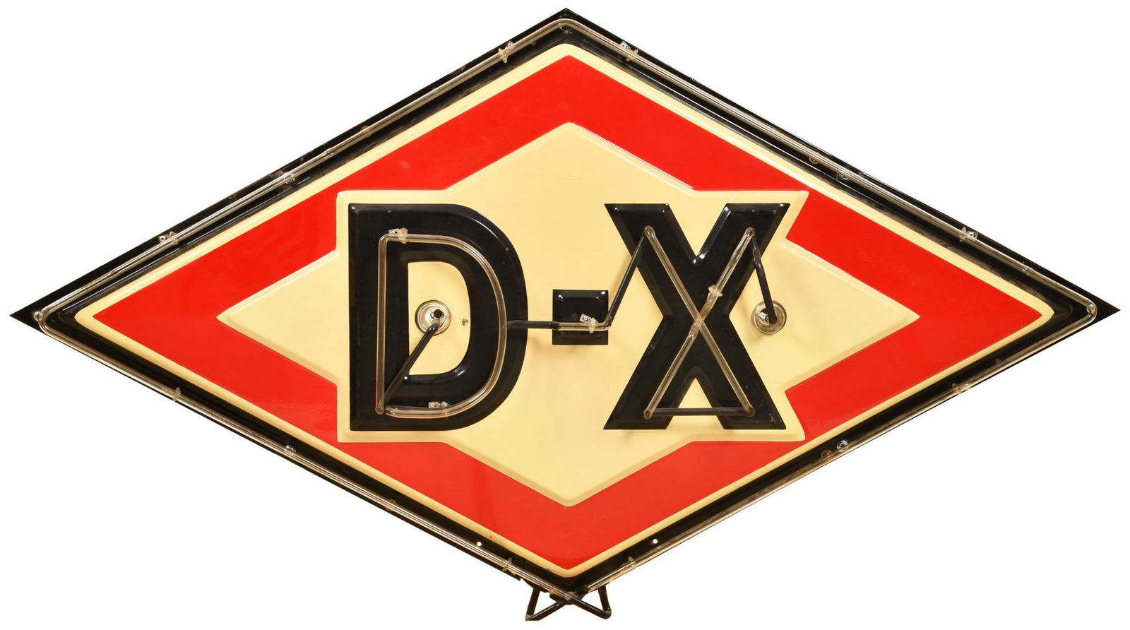 D-X (Gas) Porcelain Neon Sign (Red & Cream) (1 of 3)