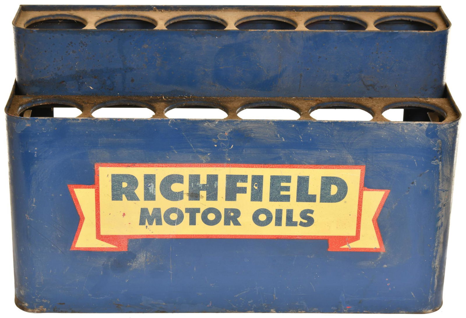Original Richfield Motor Oil 12 Oil Bottle Metal Rack