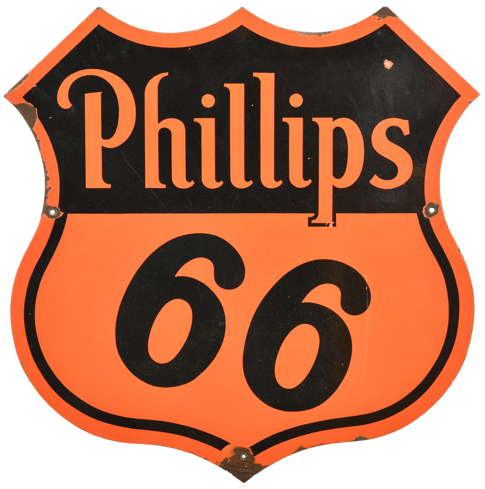 Phillips 66 (orange & black) Porcelain Sign (1 of 2)